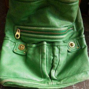 Marc by Marc Jacobs green leather turnlock tote
